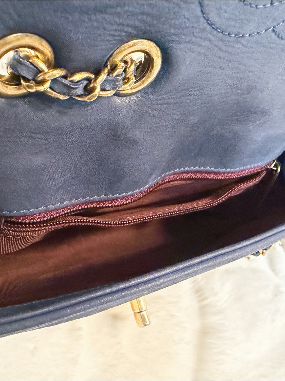 Chanel Navy Blue Quilted Whipstitch Single Flap Bag - Picture 11 of 13